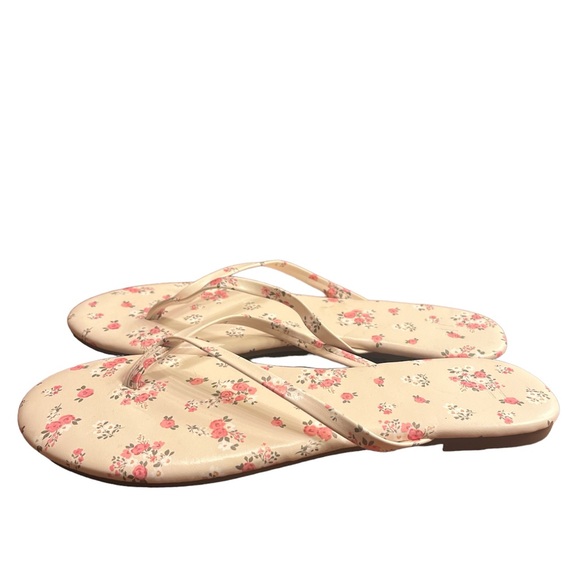 Just fab, floral flip flops. Size 8. Worn once. - Picture 2 of 4